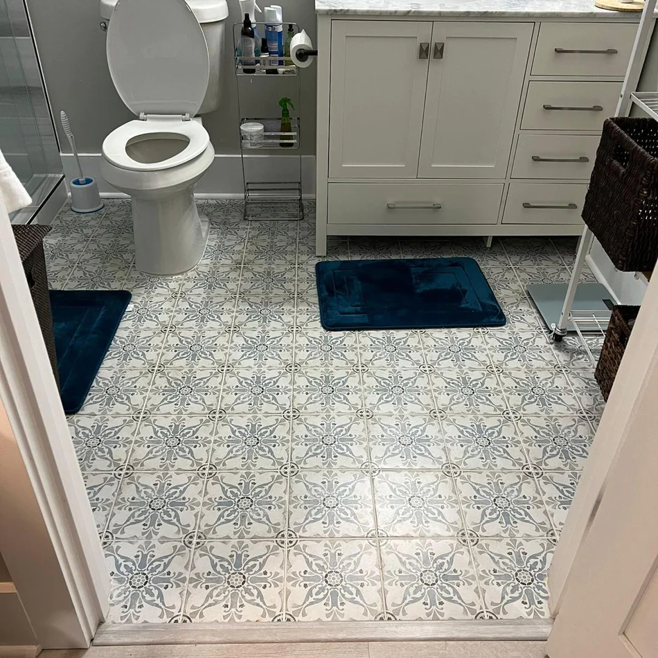 ceramic style bathroom floors with unique design