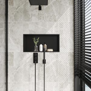 Neodrain Stainless Steel Shower Niche Matte Black 24"x12"