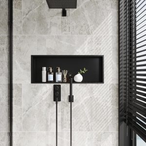 Neodrain Stainless Steel Shower Niche Matte Black 30"x12"