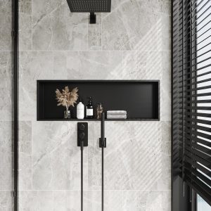 Neodrain Stainless Steel Shower Niche Matte Black 36"x12"